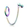 Multicolor Barbell Chain Ear Cartilage Double Piercing