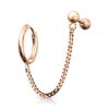 Rose Gold Barbell Chain Ear Cartilage Double Piercing