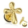 Gold Cross Fake Ear Plug Piercing