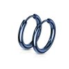 Blue stainless steel hoop earrings