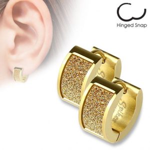 Pair of sandy gold-colored hoop earrings