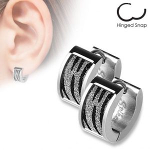 Pair of sandy zebra print hoop earrings