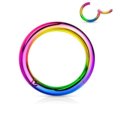 Multicolor Surgical Steel Clip-in Segment Ring Piercing