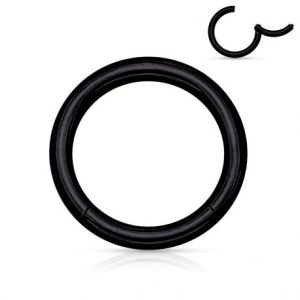 Black Surgical Steel Clip-in Segment Ring Piercing