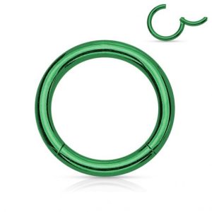 Green Surgical Steel Clip-in Segment Ring Piercing