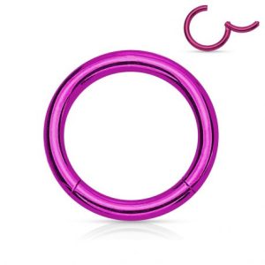 Purple Surgical Steel Clip-in Segment Ring Piercing