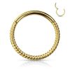 Clip-on Segment Ring with Braided Surgical Steel and Gold Plating