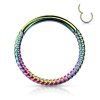 Surgical steel clip-on segment ring with multicolor braided design