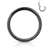 Surgical steel clip-on segment ring with black braided design