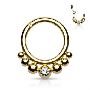 Golden crystal ball segment ring