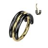 G23 Titanium Black and Gold Circle Segment Ear Piercing Ring