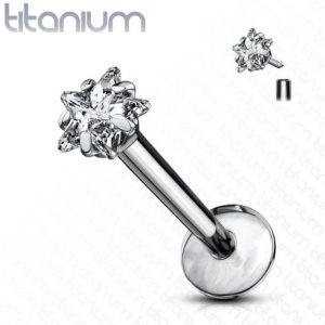 Star gem Monroe Labret piercing in G23 titanium