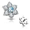 Microdermal Flower with 7 White Turquoise Zircons
