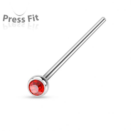 Fishtail Foldable Red Rhinestone Nose Piercing