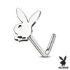 Piercing al naso a forma di L di Playboy Bunny in argento