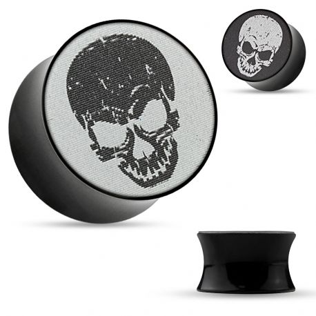 Holographic Skull Acrylic Plug Piercing