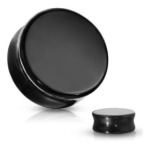 Natural Black Obsidian Stone Ear Plug Piercing