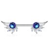 Blue Marquise Zirconia Angel Wings Nipple Piercing