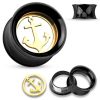 Black and Gold Anchor Ear Tunnel