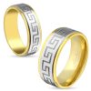 Gold steel labyrinth ring