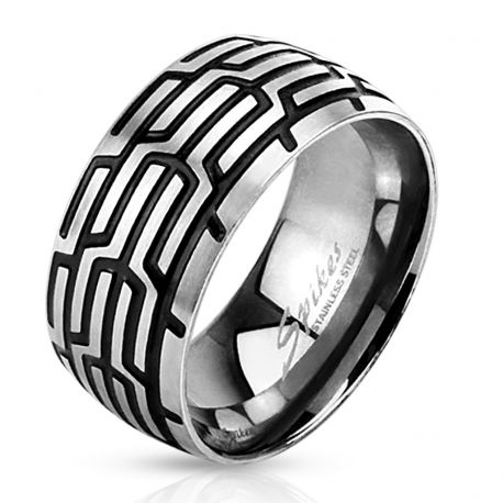 Men's Steel Ring with Tire Brand