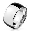 Wide Steel Dome Men's Ring Silvered