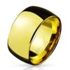 Wide gold steel dome men's ring