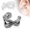 Faux ear cuff piercing with serpent design