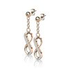 Pair of Rose Gold Stainless Steel Infinity Pendant Stud Earrings