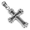 Stainless steel cross pendant with decorative design