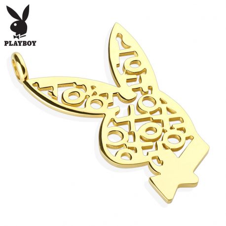 Gold XOXO Playboy logo pendant