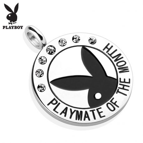 White gemstone "Playmate of the month" Playboy pendant