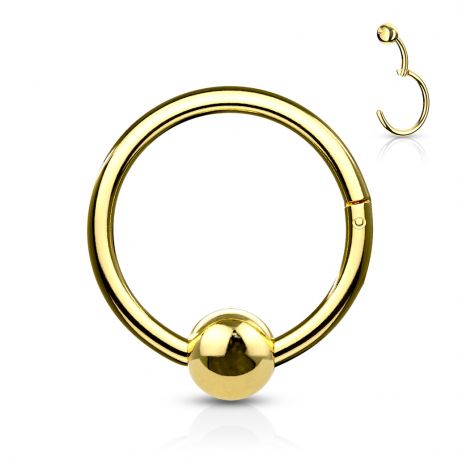 Gold Ball Hinged Ring Piercing