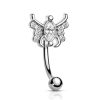 Surgical steel butterfly marquise eyebrow piercing