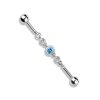 Turquoise Triple Strass Chain Industrial Ear Piercing