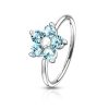 Turquoise Strass Foldable Flower Nose Ring