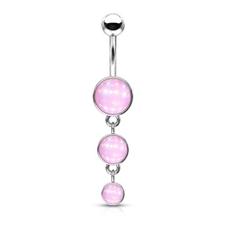 Triple rose stone belly button piercing
