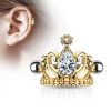 Gold Helix Ear Cuff Crown Piercing