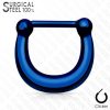 Blue Surgical Steel Clip-On Septum Piercing