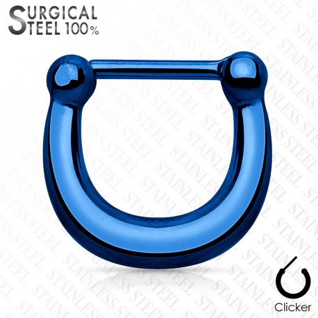 Light Blue Surgical Steel Clip-On Septum Piercing