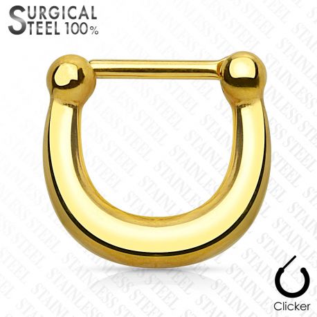 Gold Surgical Steel Clip-On Septum Piercing