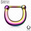 Multicolored Surgical Steel Clip-On Septum Piercing