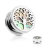 Abalone shell tree of life ear tunnel piercing